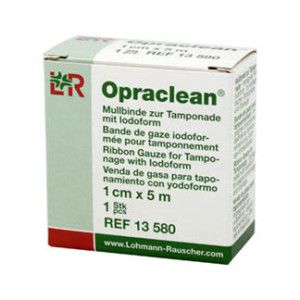 Opraclean Mullbinde Tamponadebinde mit Jodoform 1 cmx5 m