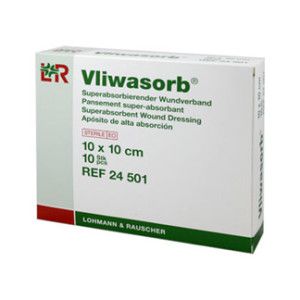 Vliwasorb Superabsorbierende Saugkompresse Steril 10x10 cm