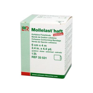 Mollelast Haft Binden Latexfrei 6 cmx4 m Weiß