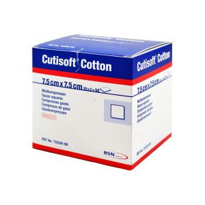 Cutisoft Cotton Kompressen 7,5x7,5 cm Steril 12fach