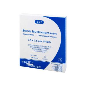 Mullkompressen 7,5x7,5 cm steril 8-fach