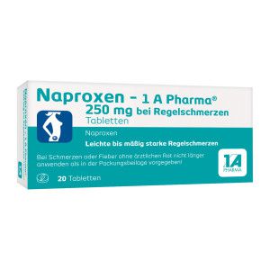 Naproxen 1A Pharma 250 mg bei Regelschmerzen Tabletten