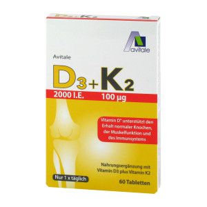 Vitamin D3+K2 2000 I.E. Tabletten