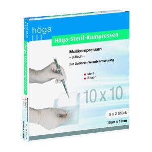 Höga Steril Kompressen 10 x 10 cm 8 fach