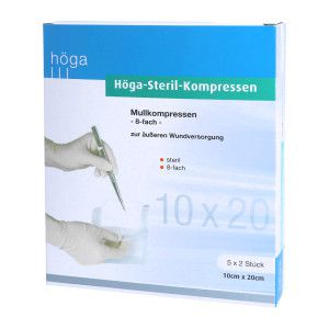 Höga Steril Kompressen 10 x 20 cm 8 fach