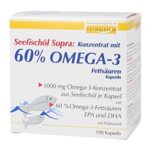 Seefischöl Supra Konzentrat m.60% Omega-3-Fett. Weichkapseln