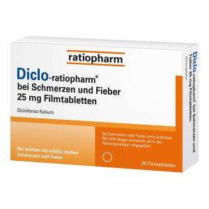 Diclo-ratiopharm bei Schmerzen und Fieber 25 mg FTA