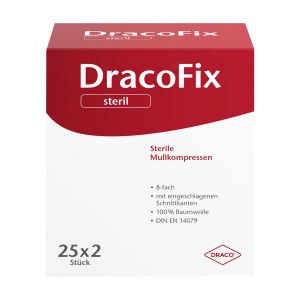 DracoFix Mullkompressen 7,5 x 7,5 cm steril