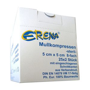 Erena sterile Mullkompressen 5 x 5 cm, 8 fach