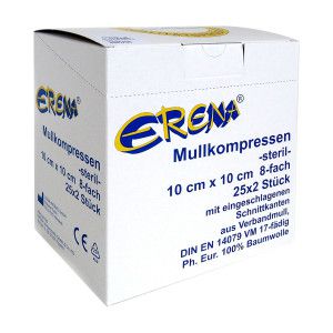 Erena sterile Mullkompressen 10 x 10 cm, 8 fach