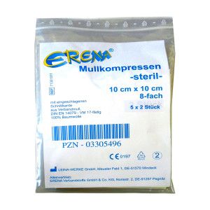 Erena sterile Mullkompressen 10 x 10 cm, 8 fach