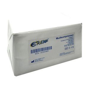 Erena unsterile Mullkompressen 7,5 x 7,5 cm, 8fach